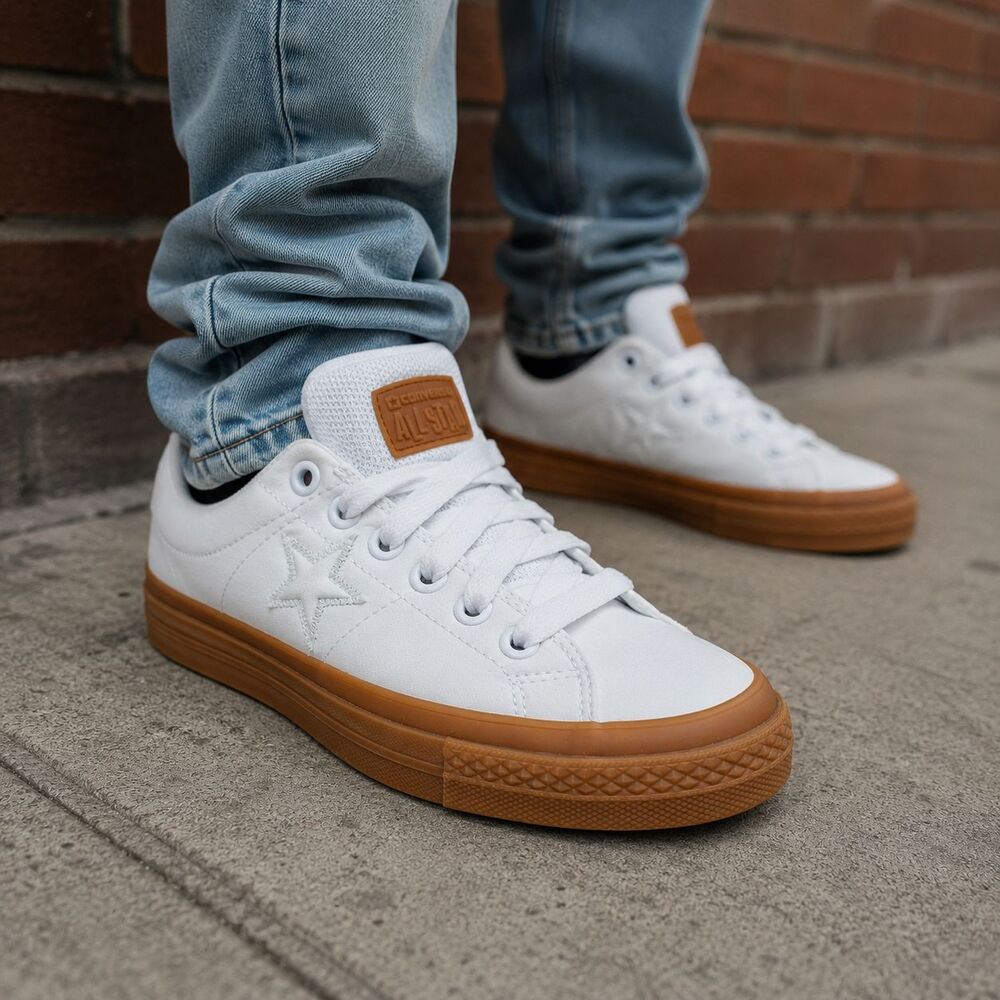 Converse All Star X Shoes Mens Size 7 White Gum Low Top Sneakers Streetwear